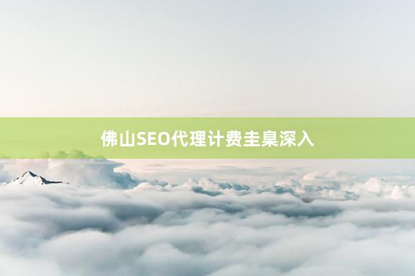 佛山SEO代理计费圭臬深入